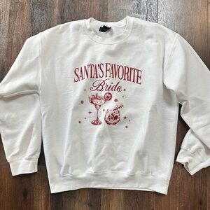White Santa’s Favorite Bride Crewneck Sweatshirt